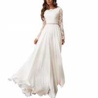 Suknia ślubna #12 ivory długi rękaw linia A pasek rozmiar 46 XXXL