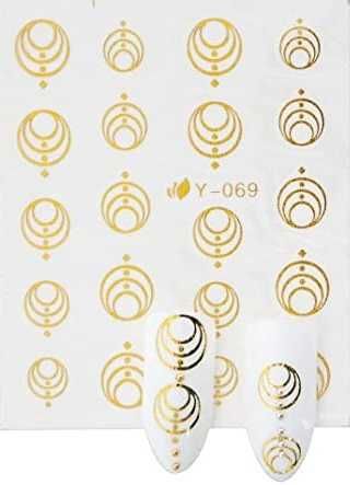 Y69 naklejki wodne złote do zdobienia paznokci