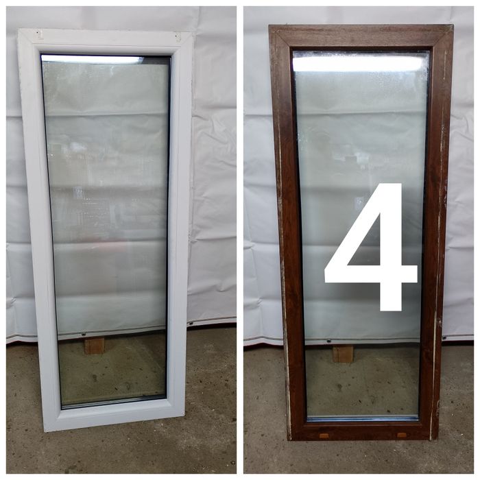 Okno 75.5x128.5 pcv orzech /biel.