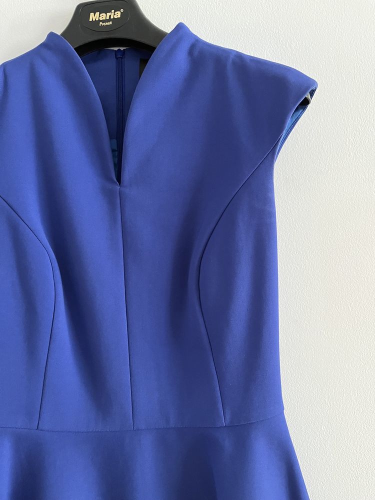 Sukienka SIMPLE 34 XS chabrowy niebieski asymetryczna elegancka