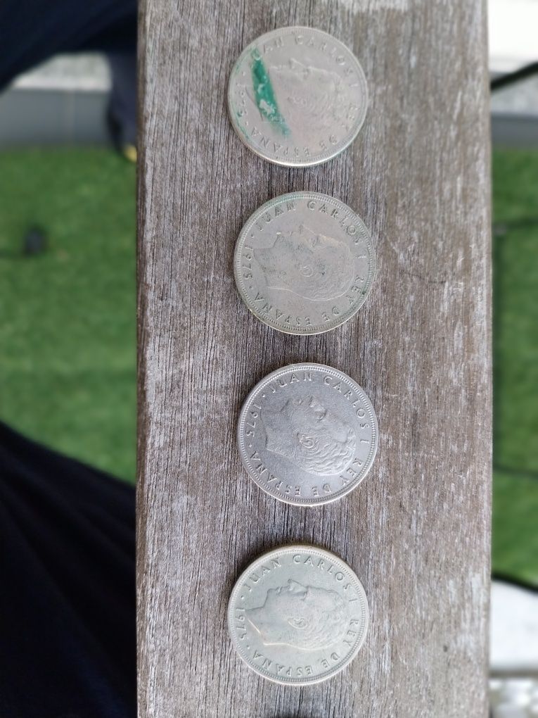 Moedas antigas de 5 pesetas