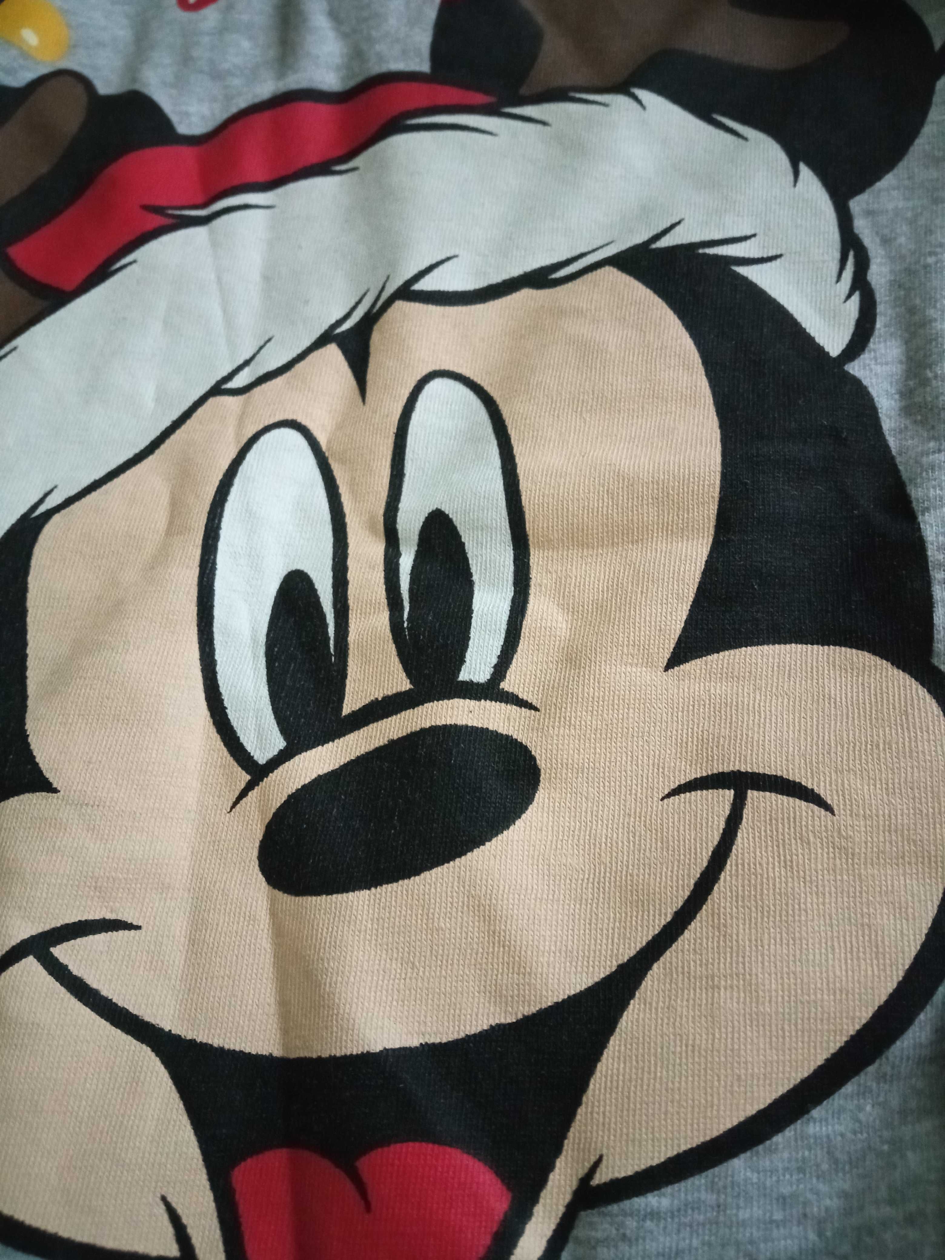 2 szt. bluzek na sesję świąteczną 128, 134 dla bliźniąt Mikołaj Disney