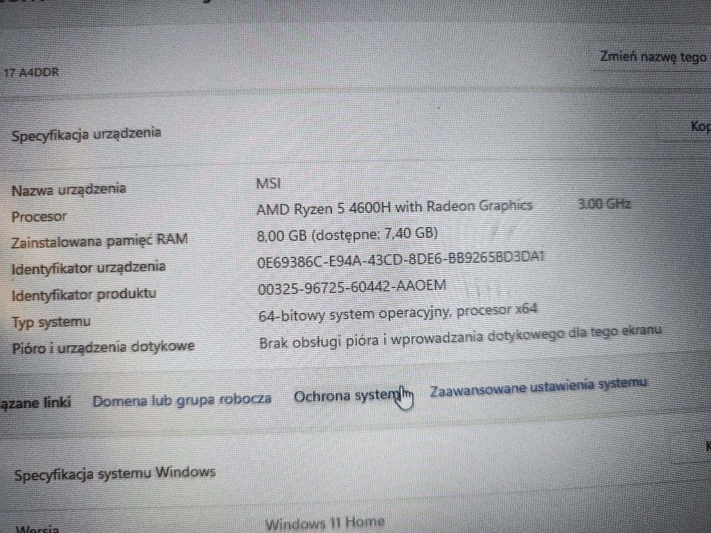 Laptop Gamingowy MSI BRAVO 17.3 ryzen 5 rx 5500 SSD super