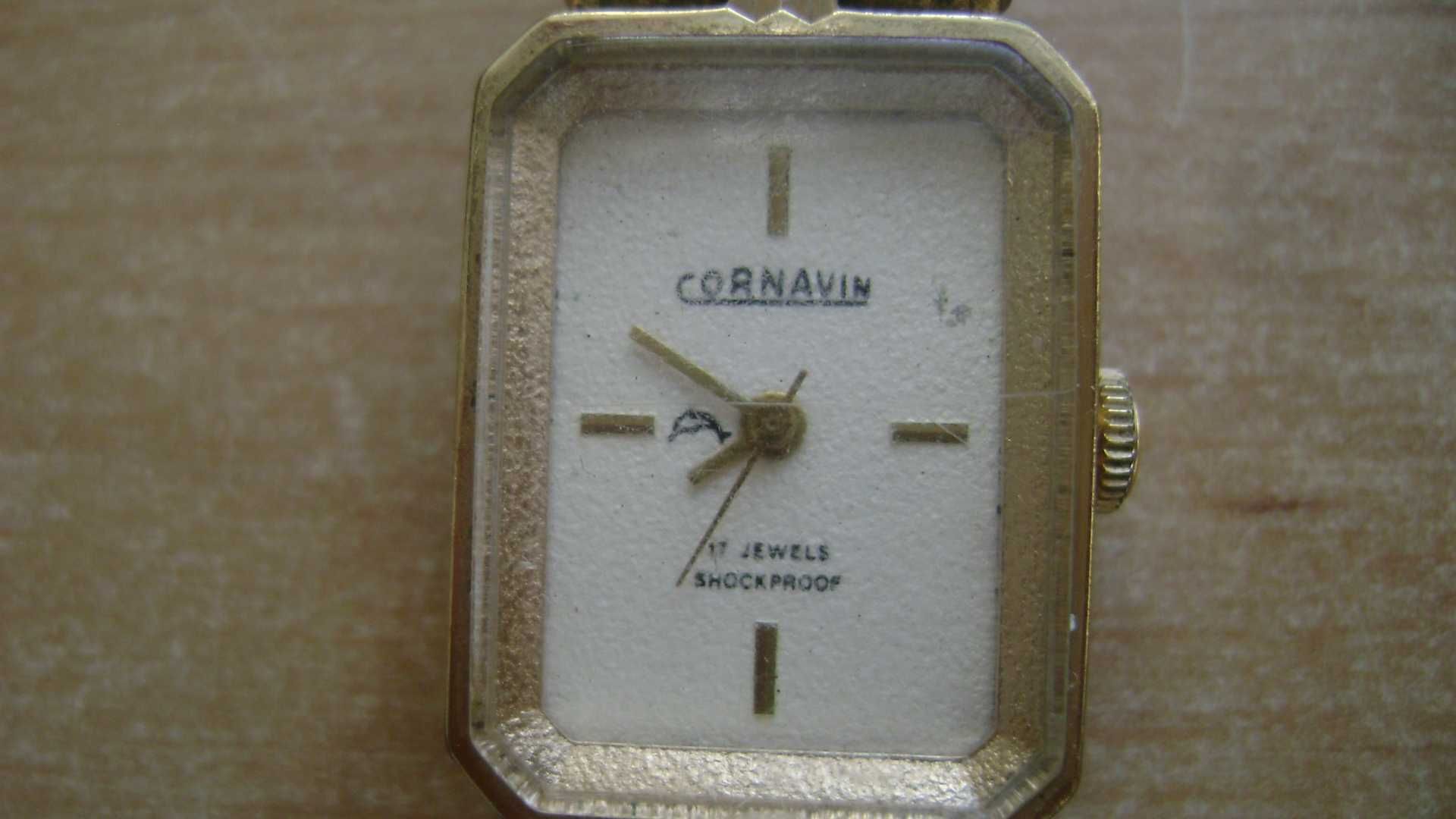 Starocie z PRL - Zegarek damski CORNAVIN na chodzie złocony 22K