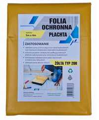 Folia żółta ochronna / malarska 5x4 20m2 TYP 200 PŁACHTA