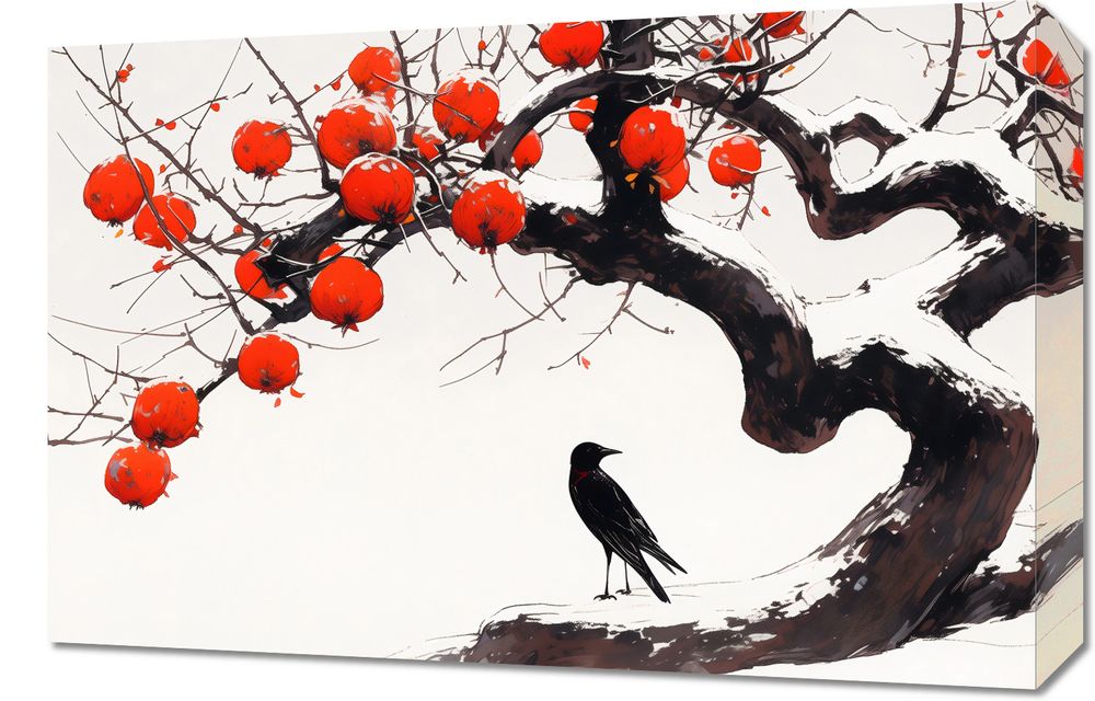 Obraz 60x40cm Kruk przy Drzewie
