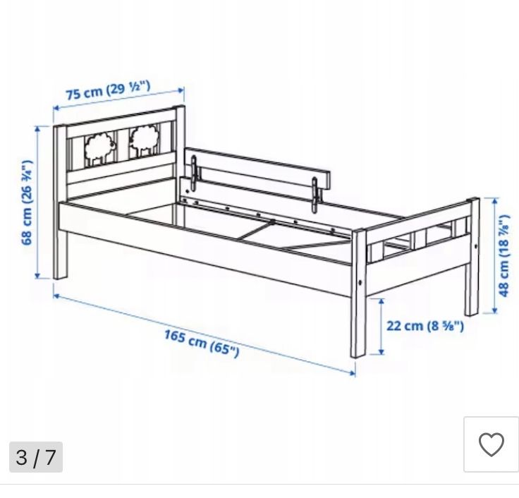 Łóżko IKEA KRITTER z materacem