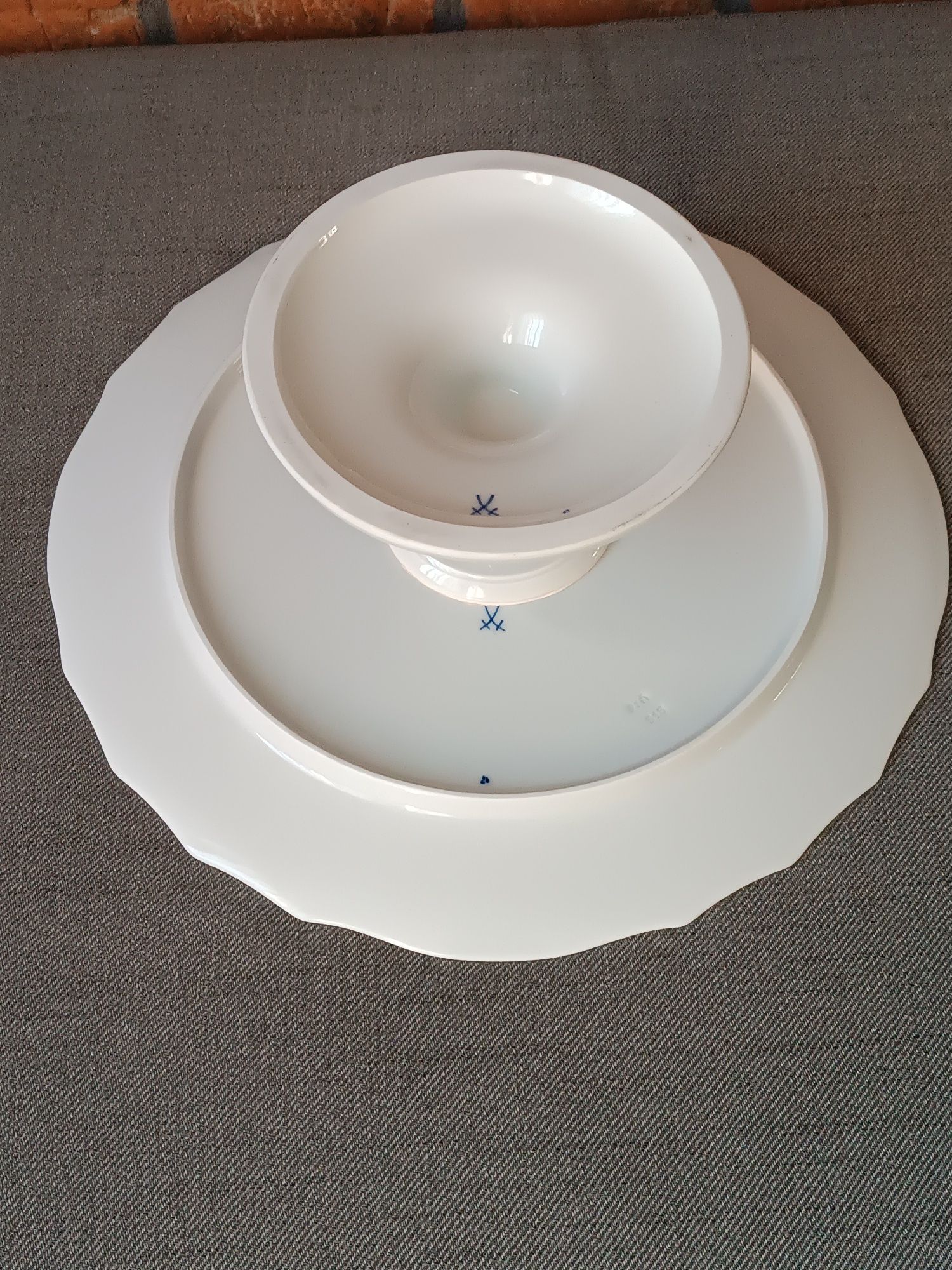 Patera na ciasto wzór cebulowy - porcelana miśnieńska