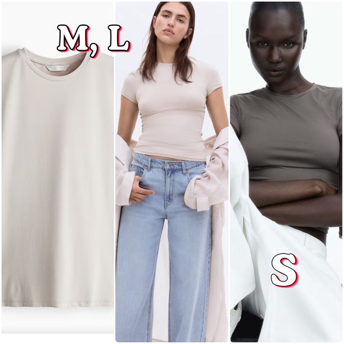 H&m футболка xs,s,m,l,xl різні кольори в стилі skims
