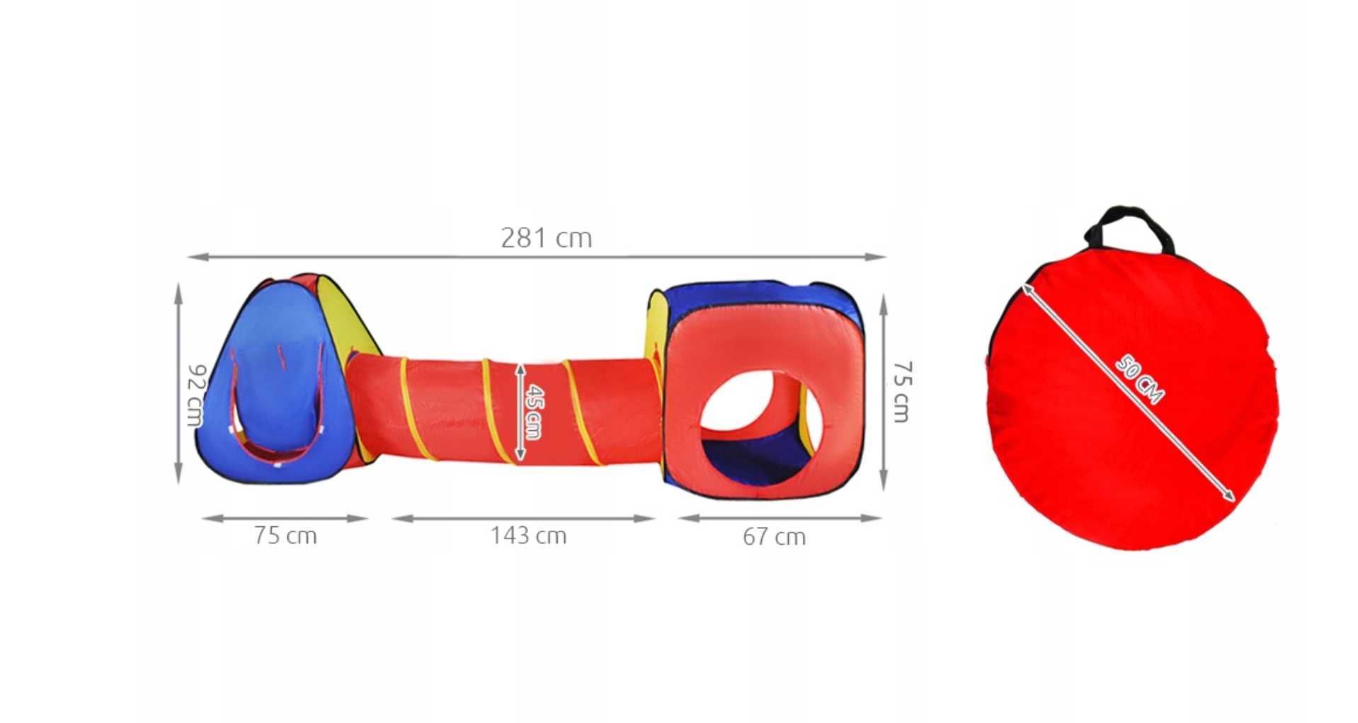 Namiot 3w1 dla dzieci tunel Kruzzel 3 lata +