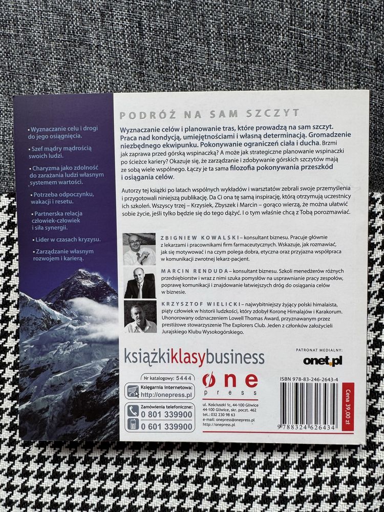 Mount Everest biznesu Krzysztof Wielicki, Kowalski, Renduda AUTOGRAF