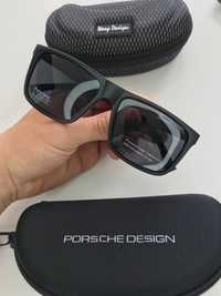Мужские солнцезащитные очки с поляризацией PORSCHE Чёрные квадратные