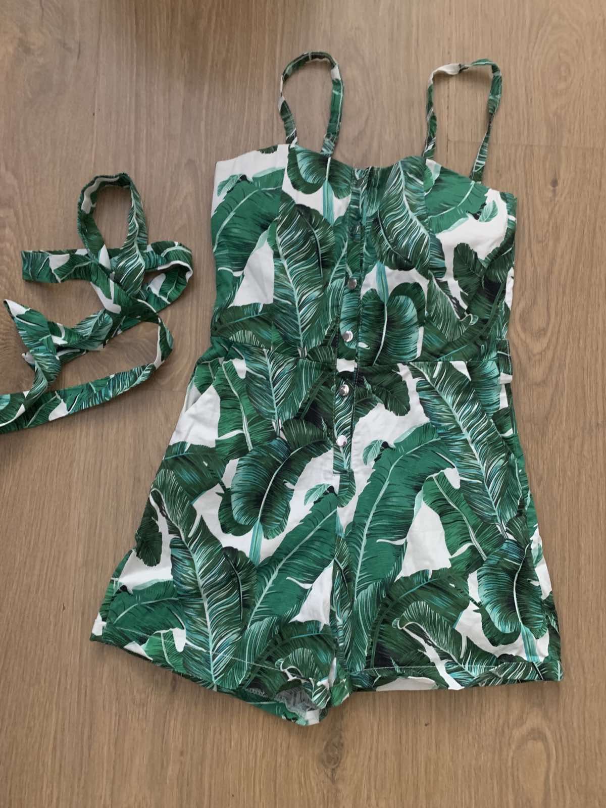 Комбінезон пальми листя S костюм літній топ+ шорти