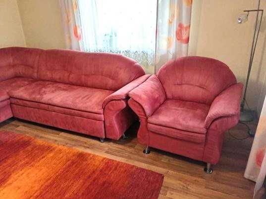 Narożnik z funkcją spania + 2 fotele