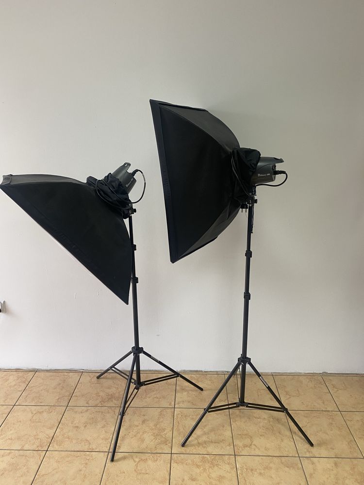 Lampy błyskowe studyjne Delicacy 180 + statyw/softbox- cena za 2 kompl