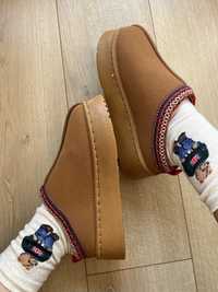 Nowe brązowe buty śniegowce na platformie chestnut tazz kapcie 37 38