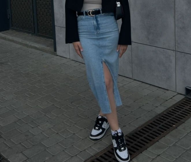 Спідниця джинсова міді