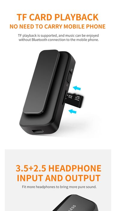 Приёмник/передатчик   Bluetooth 5,1 , NFC, AUX, TF-card, аккумулятор.