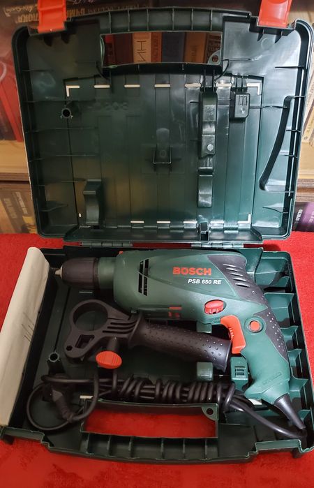 Ударная дрель Bosch PSB 650 RE + набор аксесуаров в комплекте