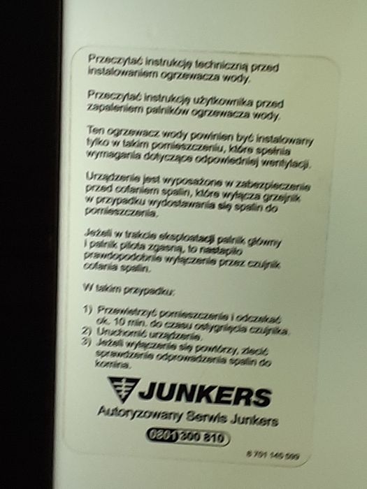 JUNKERS - Podgrzewacz wody