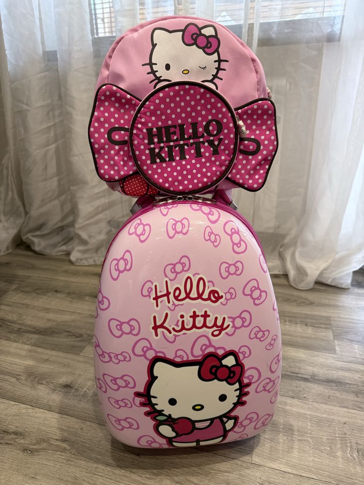 Дитячий чемодан Hello Kitty 22 л з рюкзаком