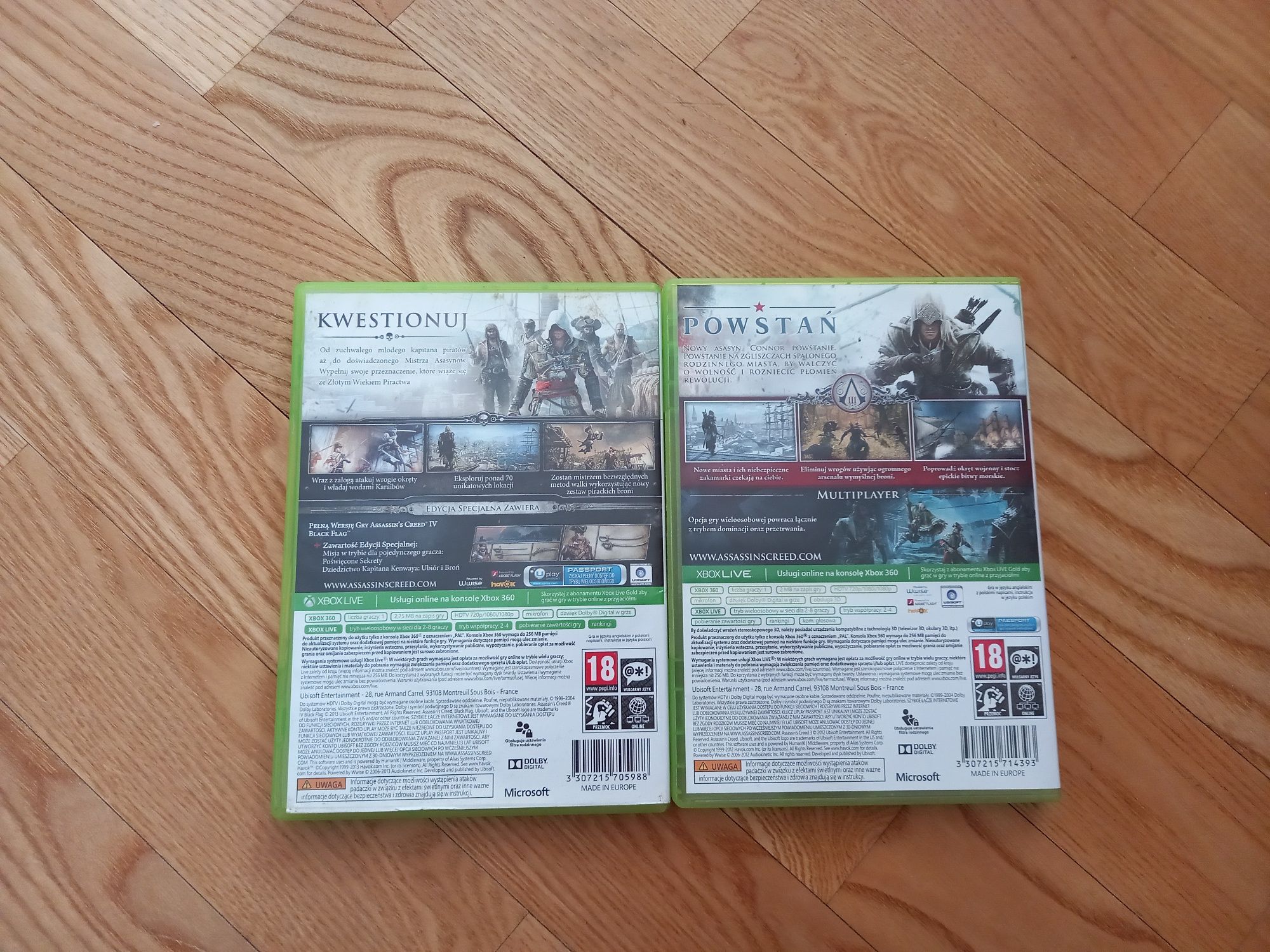 Gry na XBOX 360 Assassin's Creed  III i IV polska wersja
- Assassin's