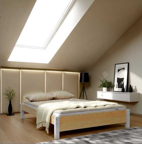 BALANCE 120x200 łóżko grube deski mocna konstrukcja niski zagłówek