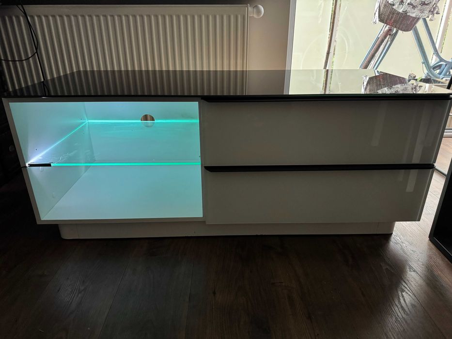 Szafka RTV stolik pod tv podswietlane szkło led