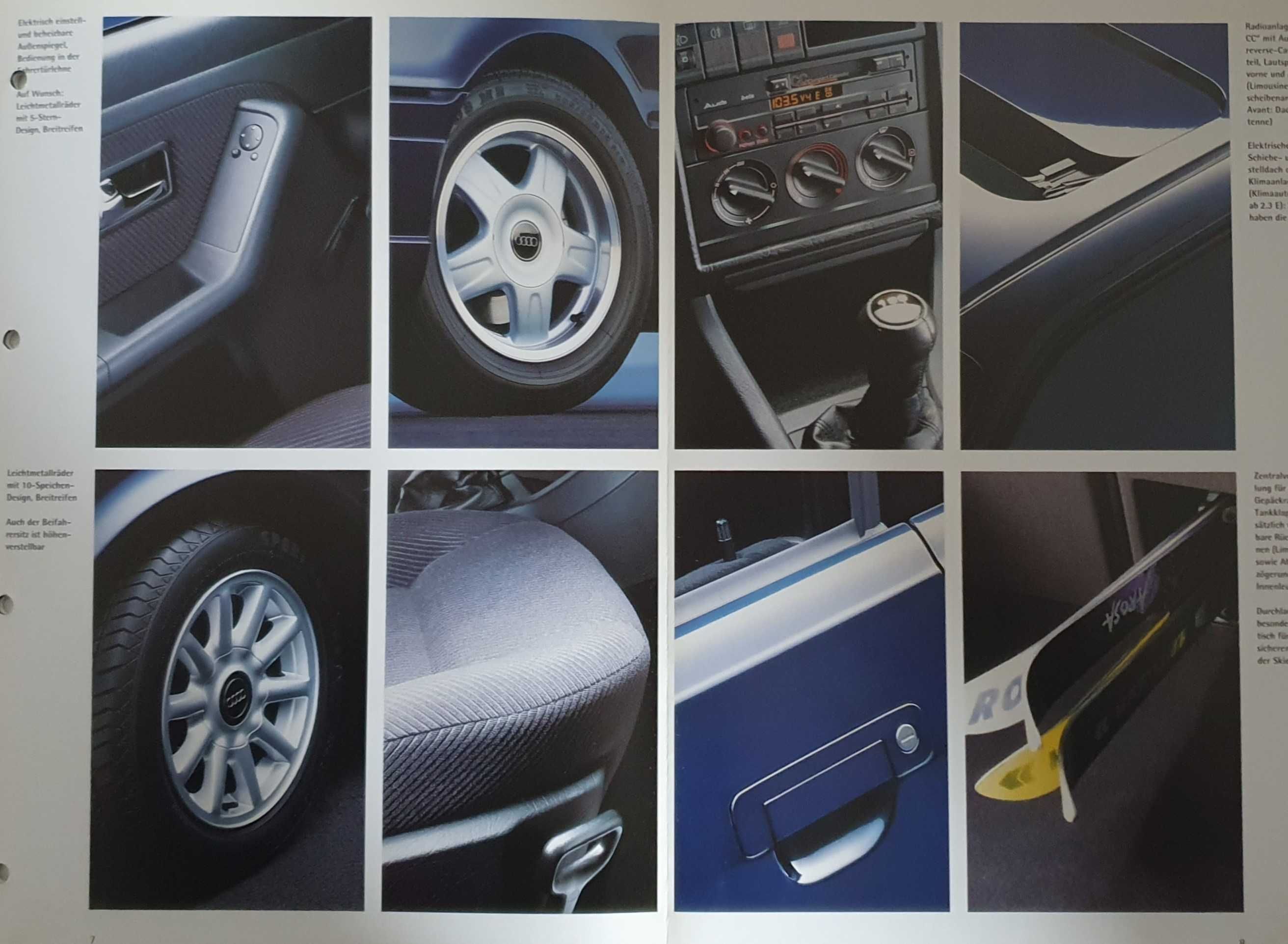 Catálogo / Folheto do Audi 80 e Audi 80 Avant - original - Ano 1994/95