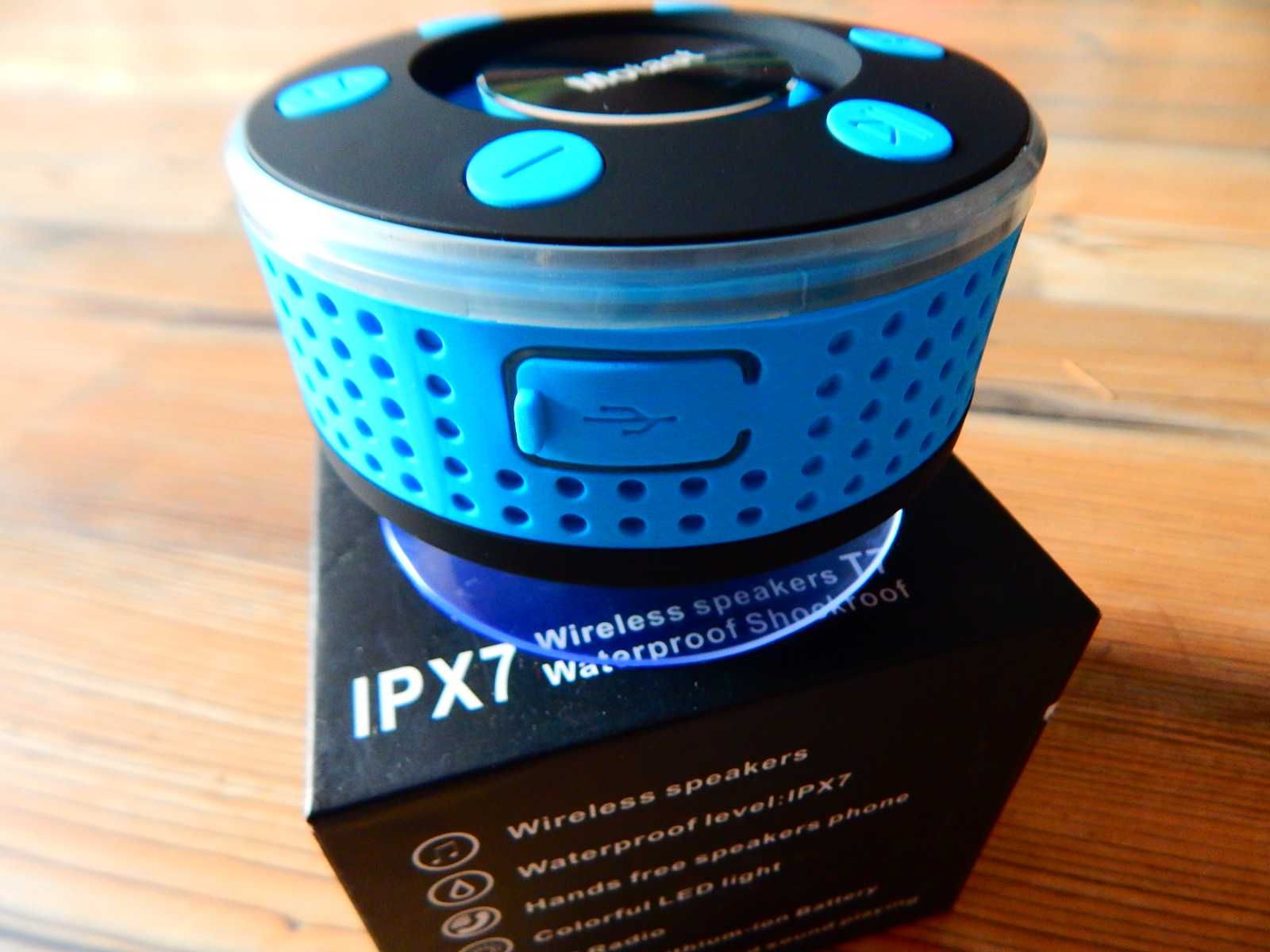 nowy głosnik bluetooth radio FM ledy podświetlany ipx7