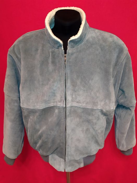 Дубленка замша, куртка на меху кожаная, бомбер, пилот, р.XL, 56-58