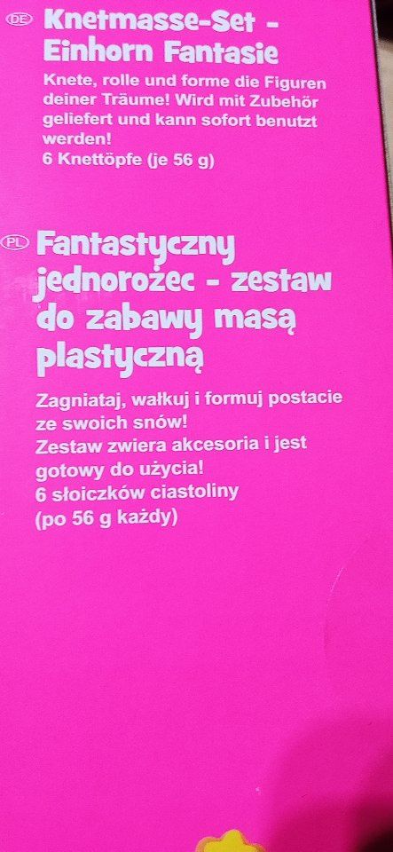 Nowy zestaw jednorożec do zabawy masą plastyczną