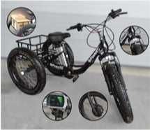 CARRO TRANSPORTE INDUSTRIAL ELETRICO 3 RODAS ETRI BLACK