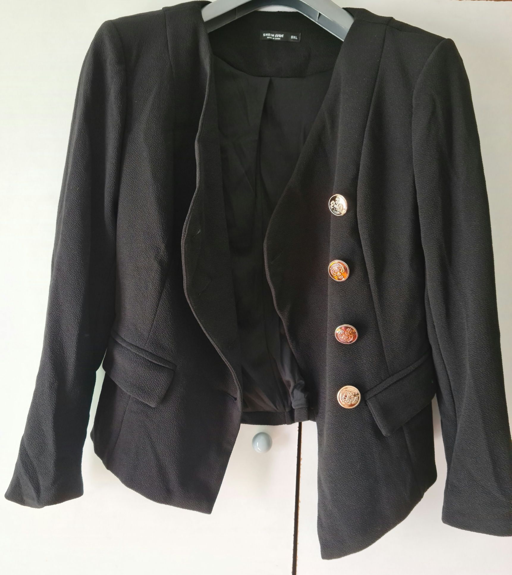 Blazer Preto Shein, 0XL, Novo