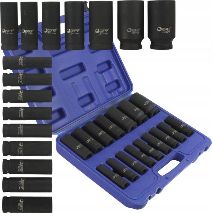 ZESTAW NASADEK UDAROWYCH 1/2&quot; 10-32MM 16PCS RIPPER