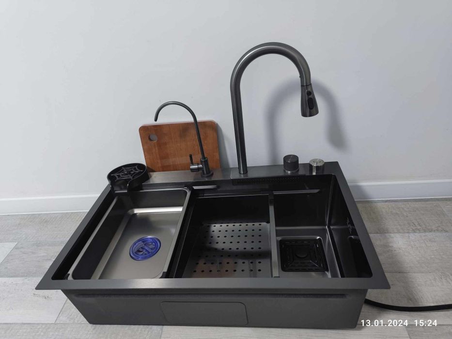 Мийка кухонна багатофункціональна з нержавіючої сталі "Водоспад"