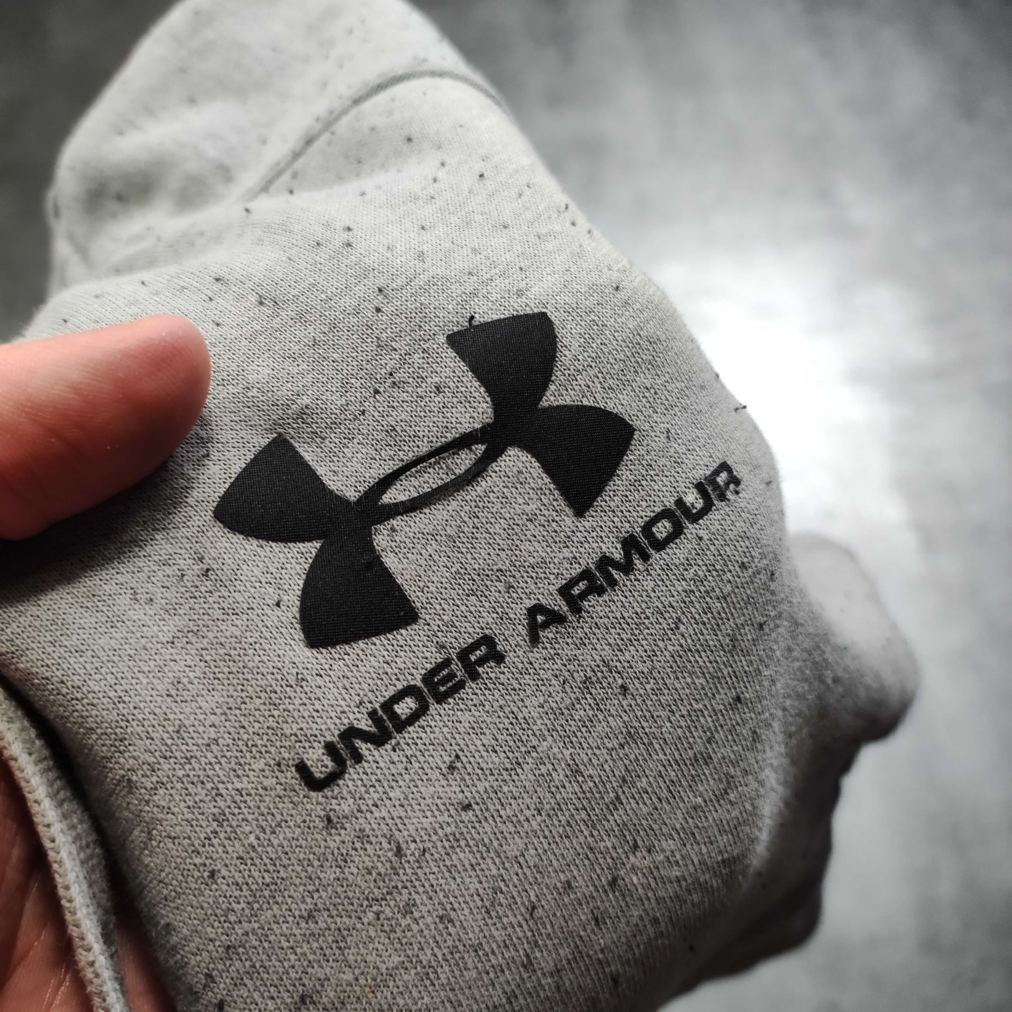 MĘSKA bluza z Kapturem Szara Rozpinana Bawełna GYM Under Armour Logo