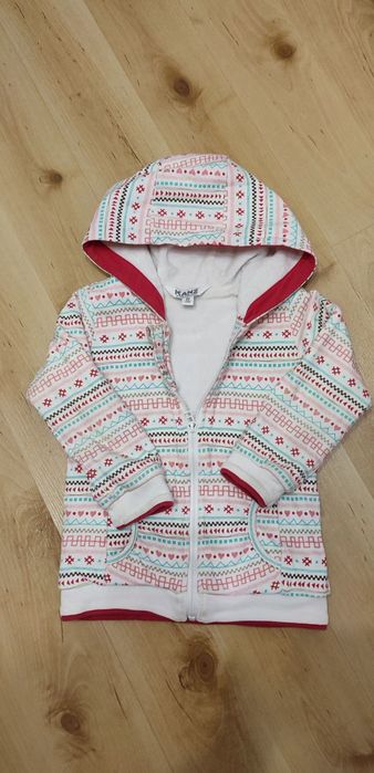 Ciepła bluza niemowlęca rozpinana z kapturem rozm.80