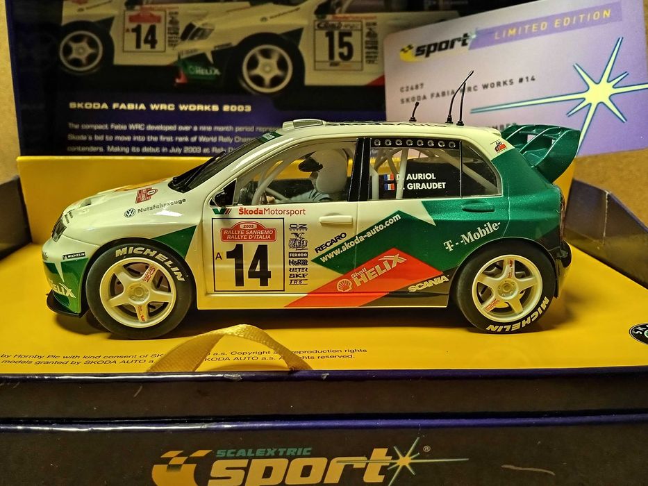SlotCar 1/32 Scalextrc Sports Skoda Fabia WRC Works 2003 Ediç Limitada