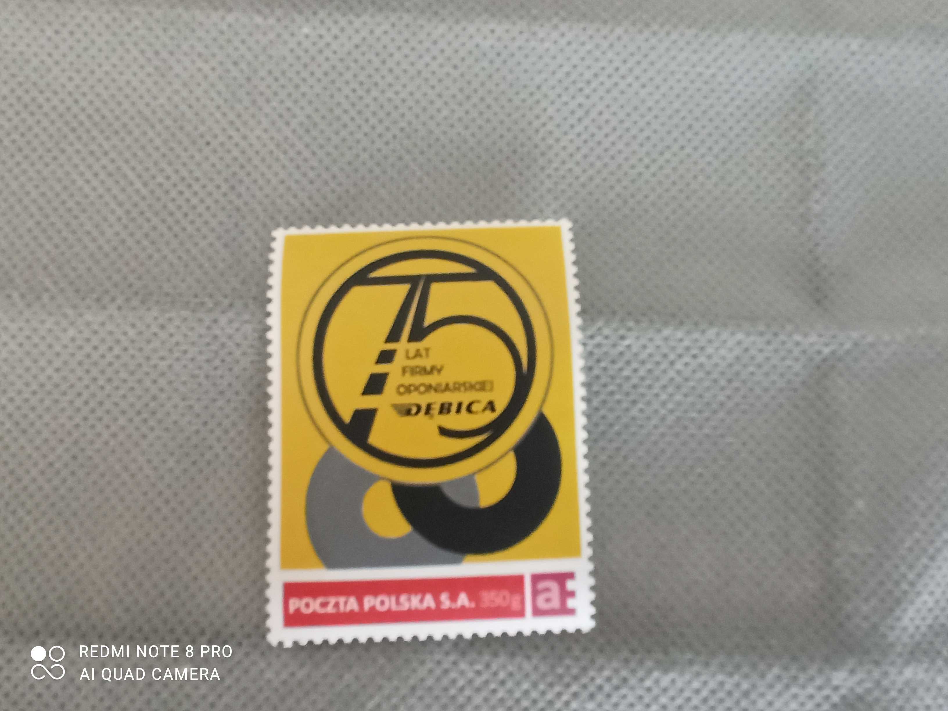znaczek pocztowy na 75 lat firmy oponiarskiej Dębica w etui