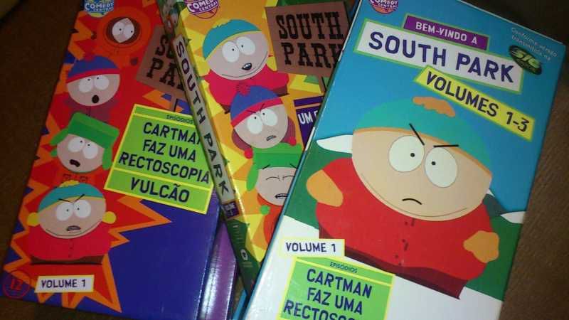 conjunto de 3 cassetes vhs - south park
