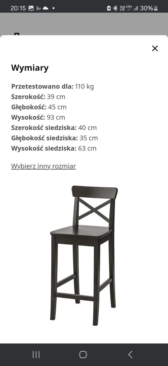 Stołek barowy INGOLF