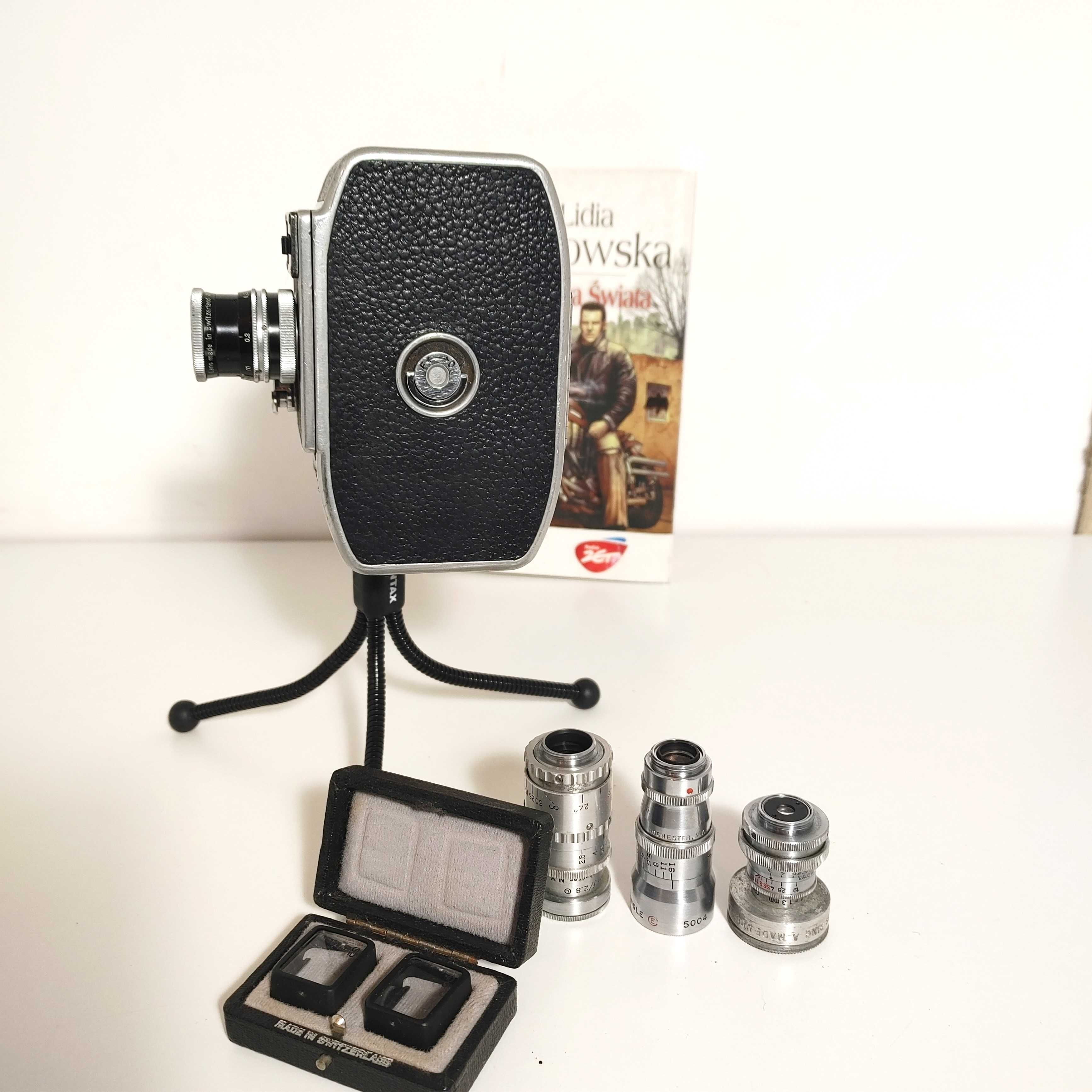 Komplet Kamera filmowa 8mm Paillard Bolex z czterema obiektywami