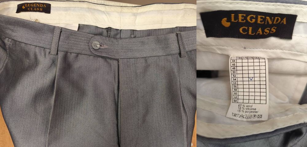 Мужской серый шерстяной костюм Legenda Class р.52-54