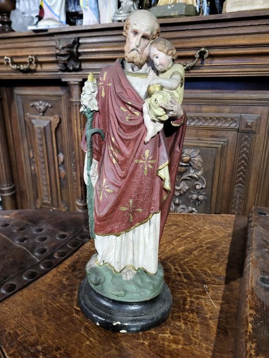 Stara figura Święty Józef z Jezusem