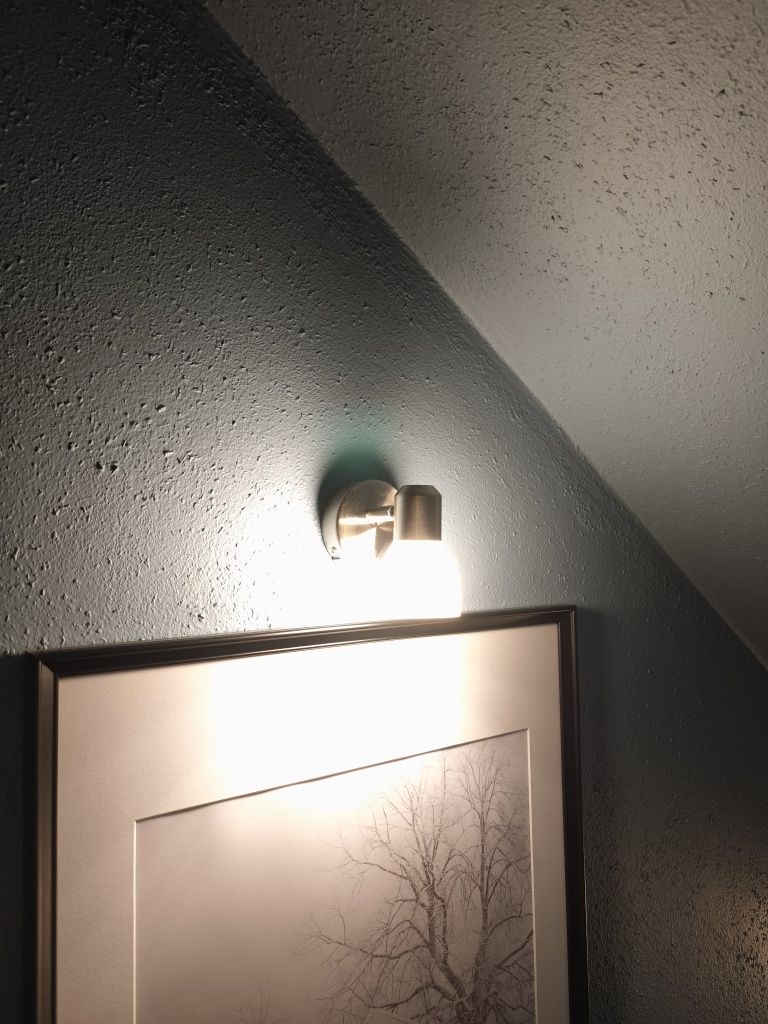 Lampa nad obraz Zestaw 3 szt stal nierdzewna i mleczne szkło.