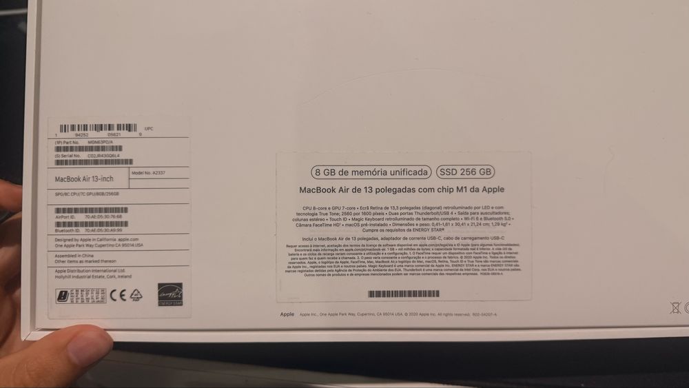 MacBook Air 13” M1 – 8GB / 256GB – Space Gray – Impecável!