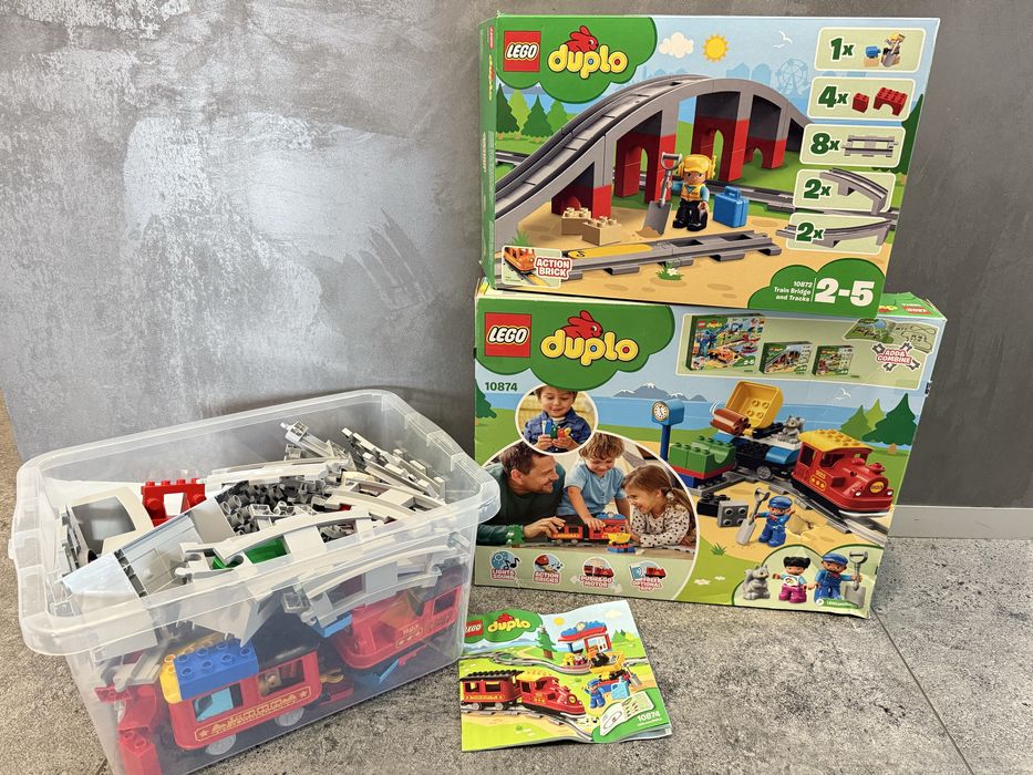 Конструктор LEGO DUPLO Паровоз1 0874+залізничний міст 10872