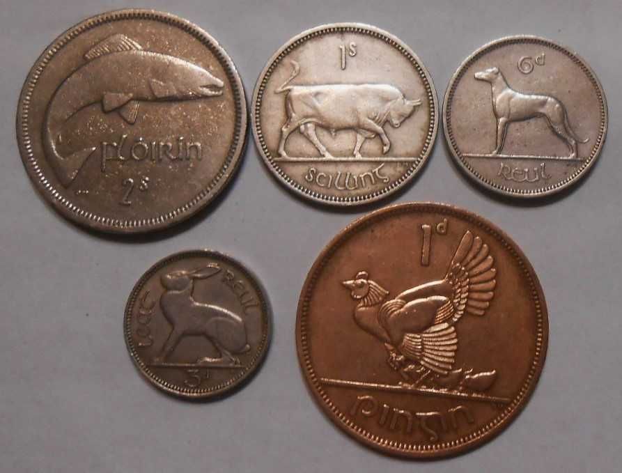 Ірландія 5 монет 1965-68 рік.