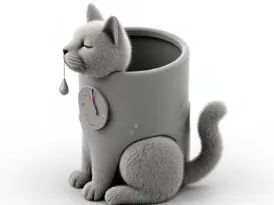 Mini Lixo de Mesa em Forma de Gato